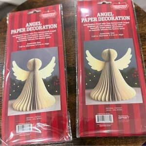 Christmas Honeycomb Angel Paper Decoration (2) - Cream